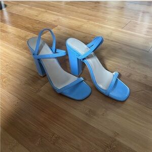 Strapy blue heels!